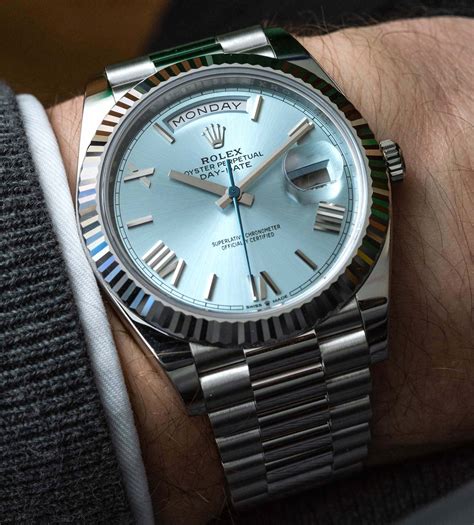 rolex day date 40 platinum used|rolex day date platinum baguette.